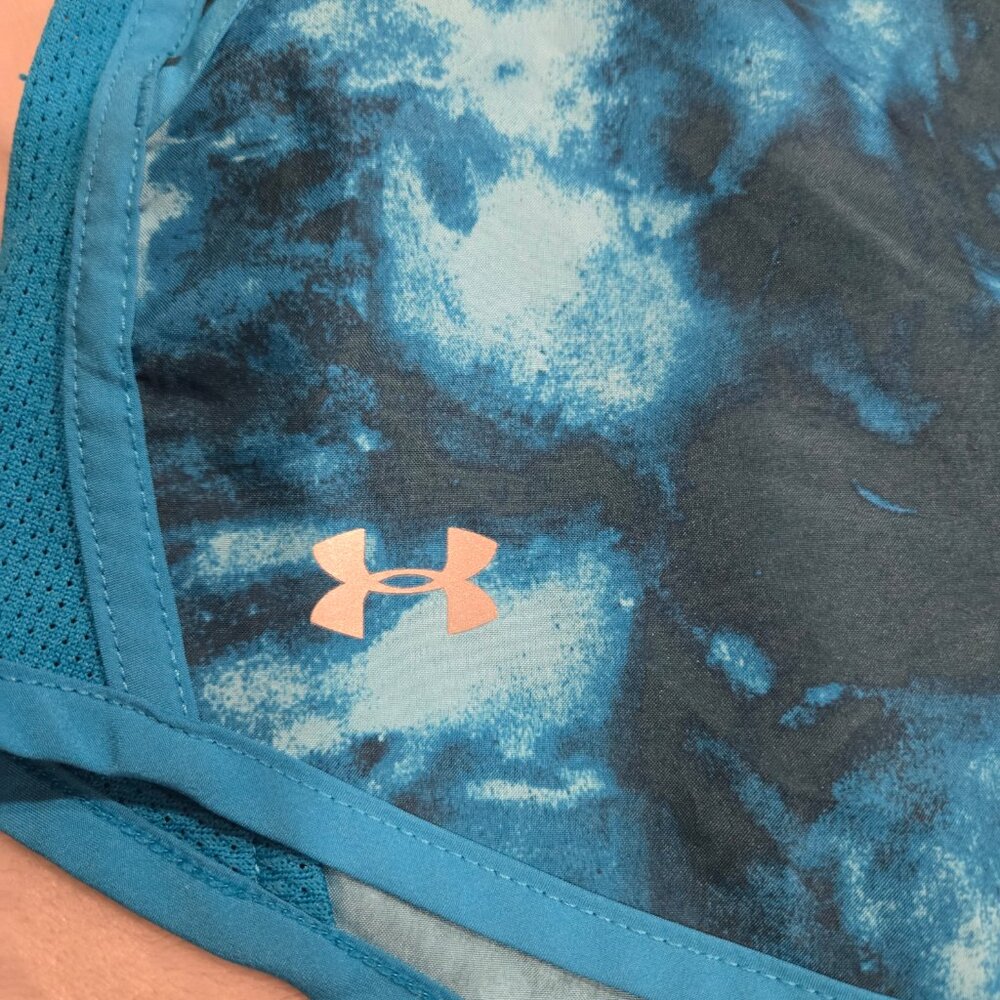 under armour heatgear running shorts women blue 155/64A SMALL - Picture 2 of 4